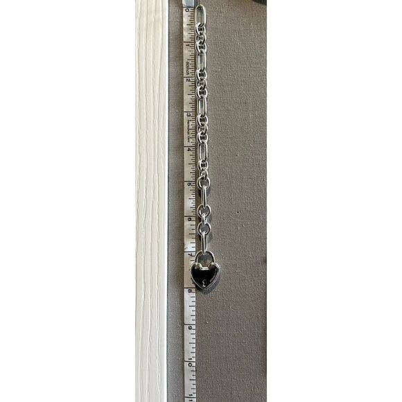 RARE Tiffany & Co. Heart Love Lock in Silver/18k Rose Gold Bracelet, 7.25" - Picture 6 of 6